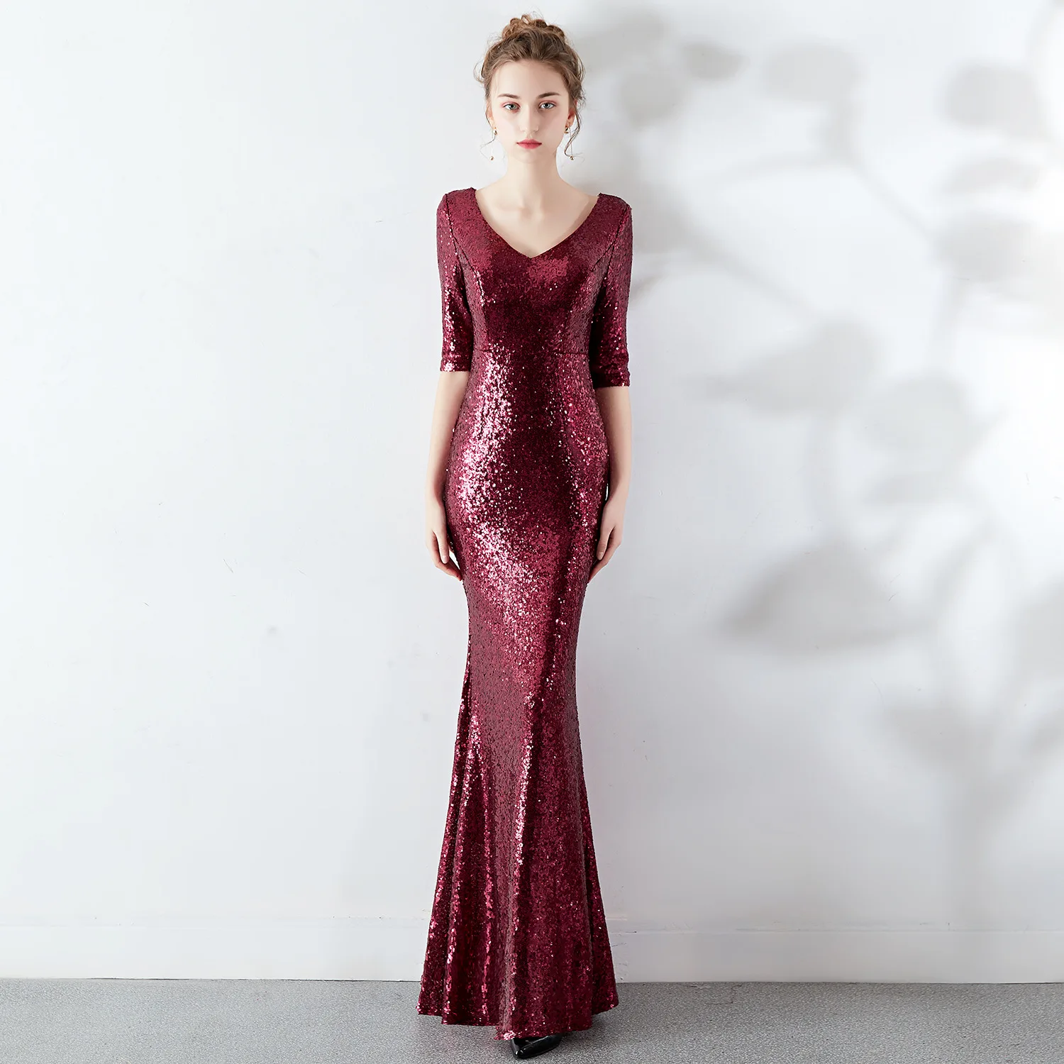 

Women Wedding Sexy Party Dress Female Sequined Trumpet Evening Elegant Bodycon Dresses Womens Club Wear Long Clothes Vestidos
