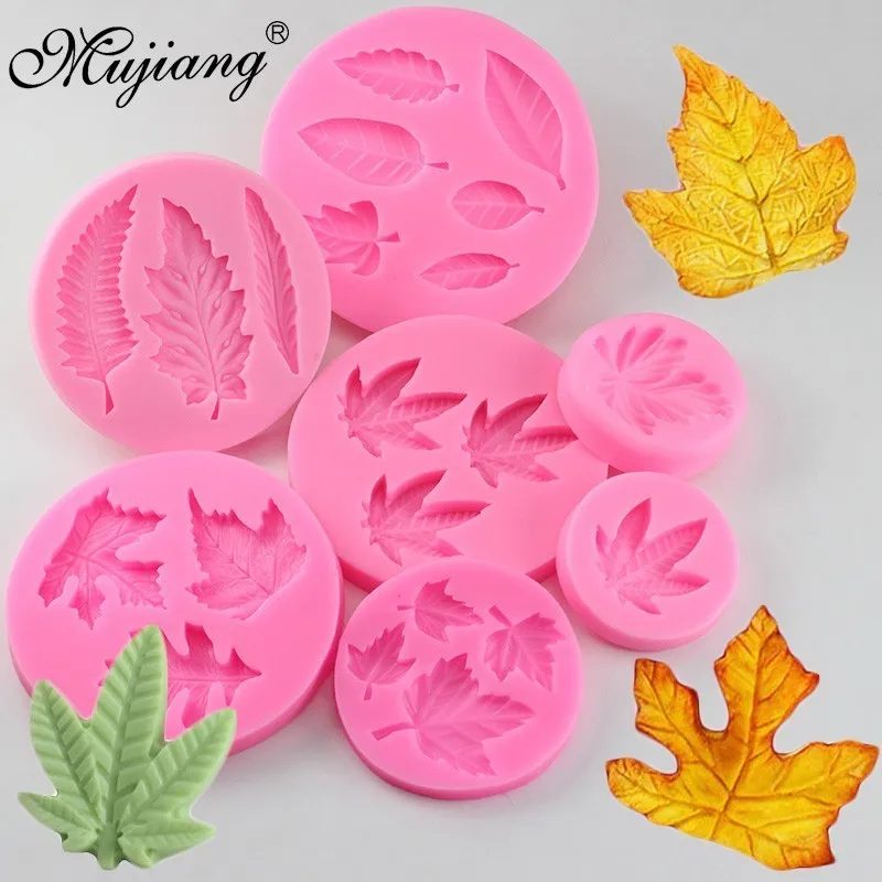 

3D Leaf Shape Fondant Candy Silicone Mold Sugarcraft Cake Decoration Cupcake Topper Polymer Clay Soap Wax Making Chocolate Mould