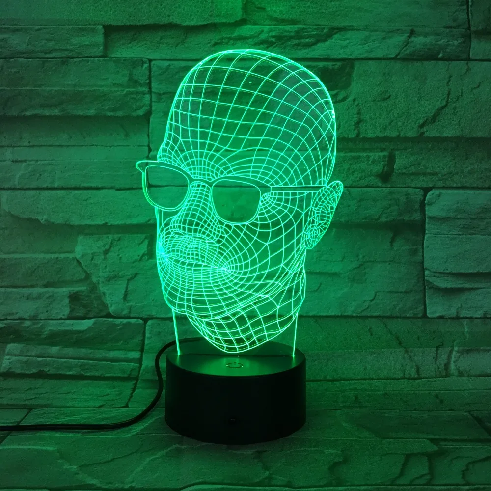 3D светодиодный светильник 3D772 в виде черепа новинка настольная лампа украшение