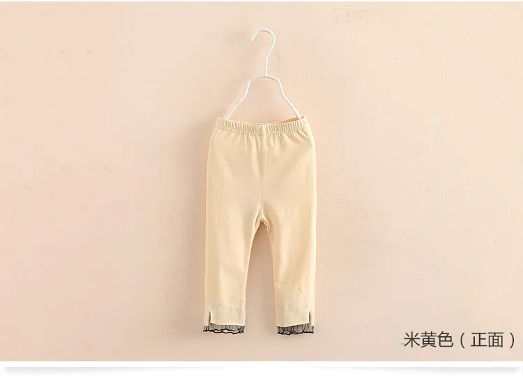 2018 Summer 2-10T Years Baby Kids Children Sport Cotton Candy Color Lace Patchwork Calf Length Capri Girls Short Leggings (7)