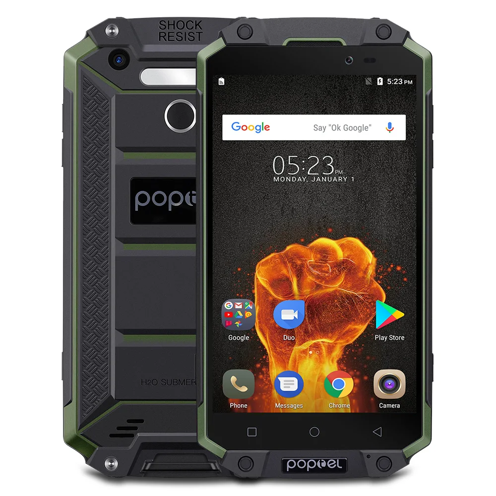 POPTEL P9000 MAX 5 &quotFHD IP68 водонепроницаемый мобильный телефон 4 Гб + 64 9000 мАч 13.0MP Android 7 0