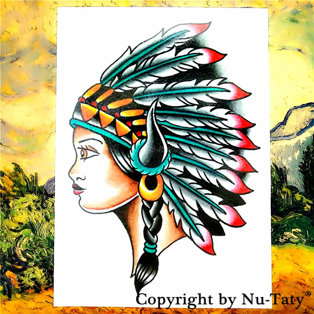 SHNAPIGN Indian chief Temporary Tattoo Body Art Flash Tattoo Stickers  21*15cm Waterproof Car Styling Home Decor Wall Sticker|flash tattoo  stickers|tattoo stickertemporary tattoos body art - AliExpress