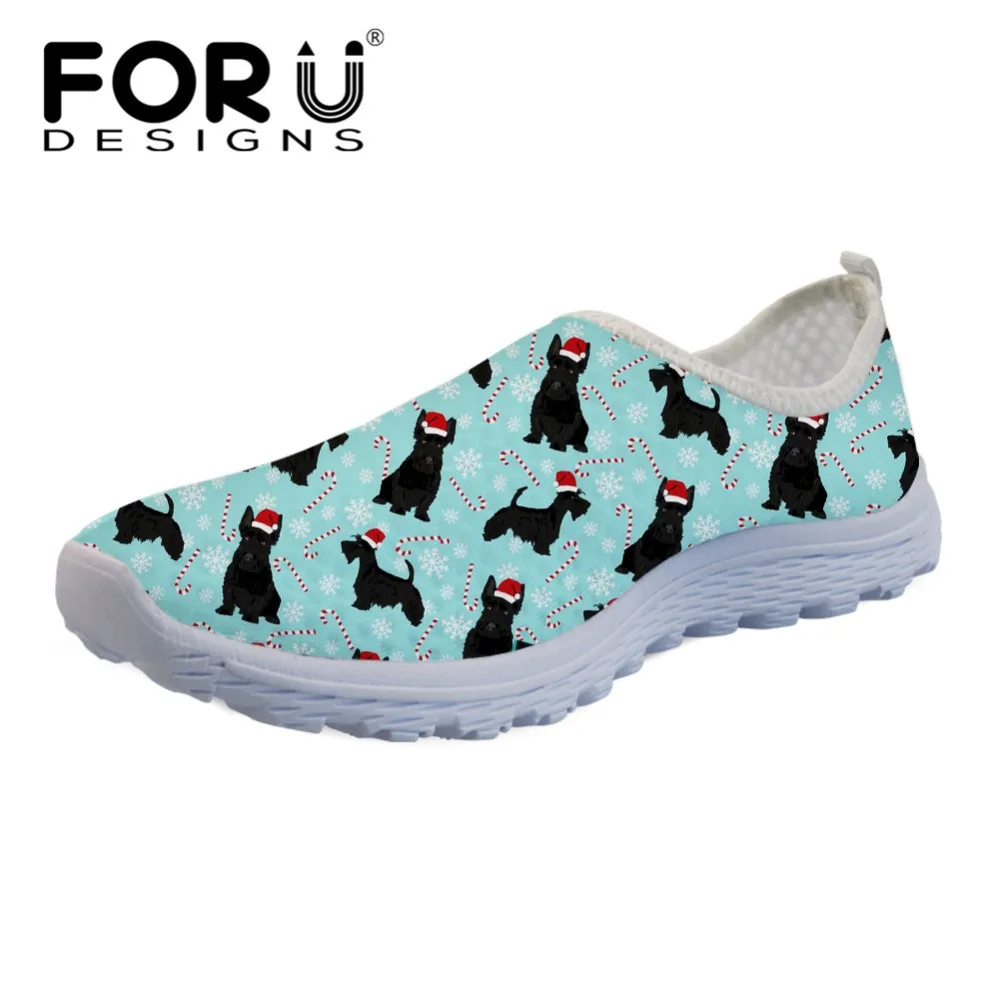 

FORUDESIGNS Sneakers Women Cute Scottish Terriers Print Casual Women's Flats Shoes Fashion Breathable Ladies Loafers Shoes Woman