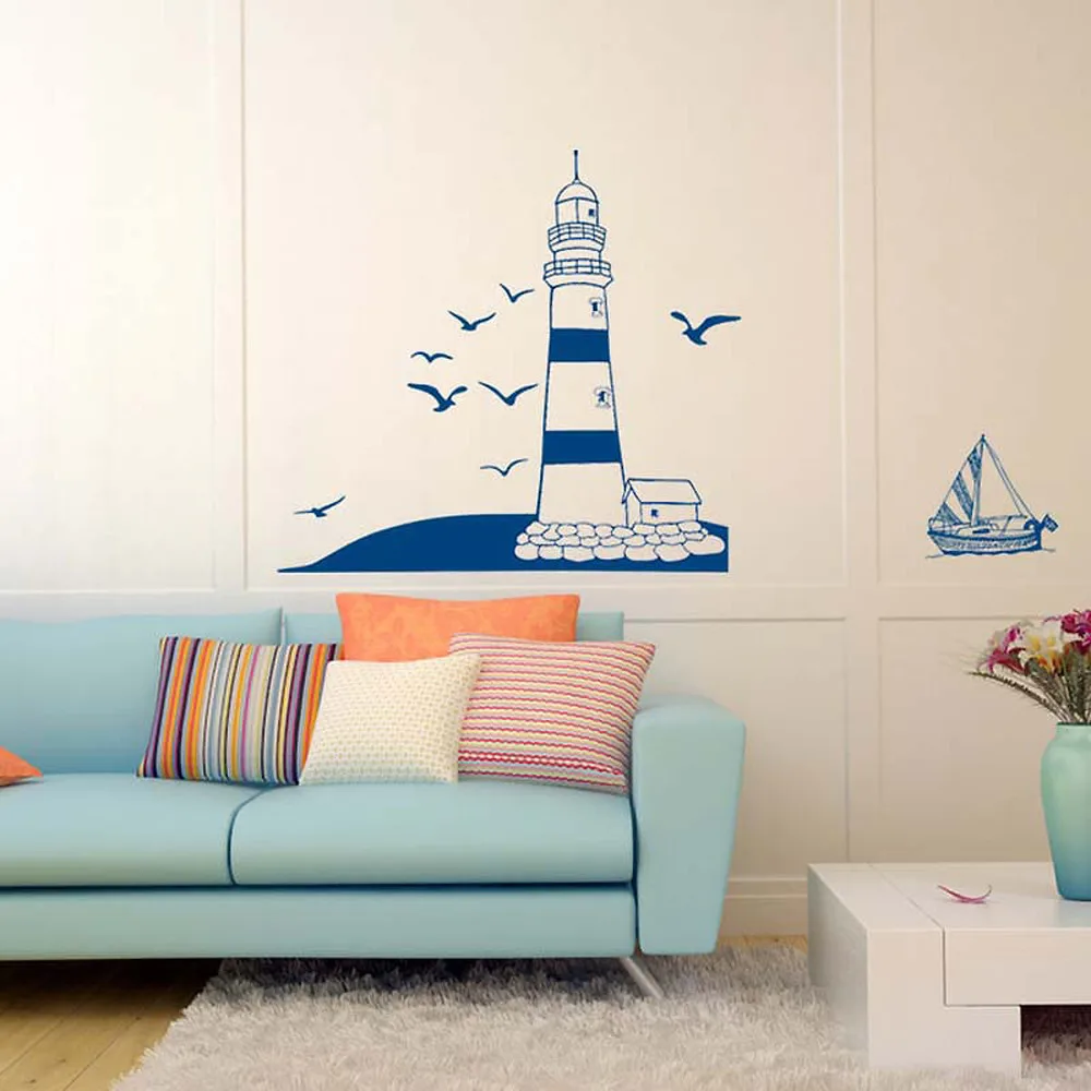 

wall stickers Removable Lighthouse Wall Stickers Decals Art Mural Home Room Decor DIY Art Home Decoration Accessories Poster