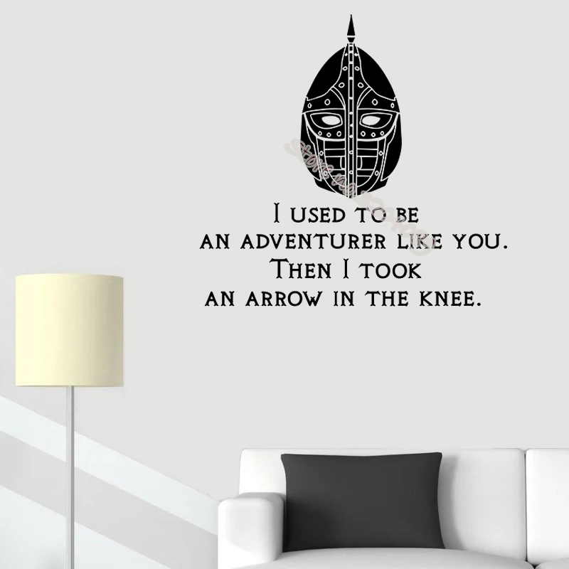 

I Used To Be An Adventurer Like You then i took an arrow in the knee Quote Wall Sticker Skyrim Gamers Geek Decor Teen Room EB508