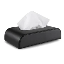 Горячая Распродажа Стильный кожаный для ключа от автомобиля коробки для бумажных салфеток для дома автомобиля Сумочка для салфеток держатель коробка корпус блок тип высокое качество-черный