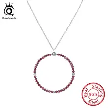 ORSA JEWELS Silver 925 Women Pendants Necklaces Big Circle Round Pendant Natural Stone Necklace Garnet Beads Jewelry 2019 OSN159 цена ORSA JEWELS Silver 925 Women Pendants Necklaces Big Circle Round Pendant Natural Stone Necklace Garnet Beads Jewelry 2019 OSN159 цены онлайн