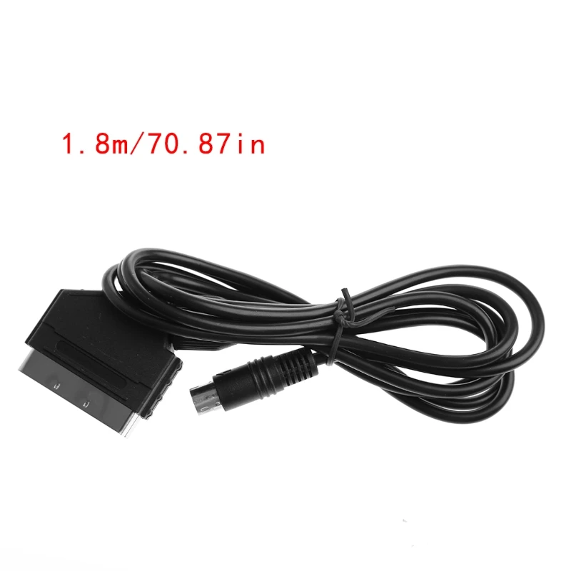 

Black 1.8M/6FT Scart AV TV Video Cable Lead For Sega Saturn NTSC & PAL Version