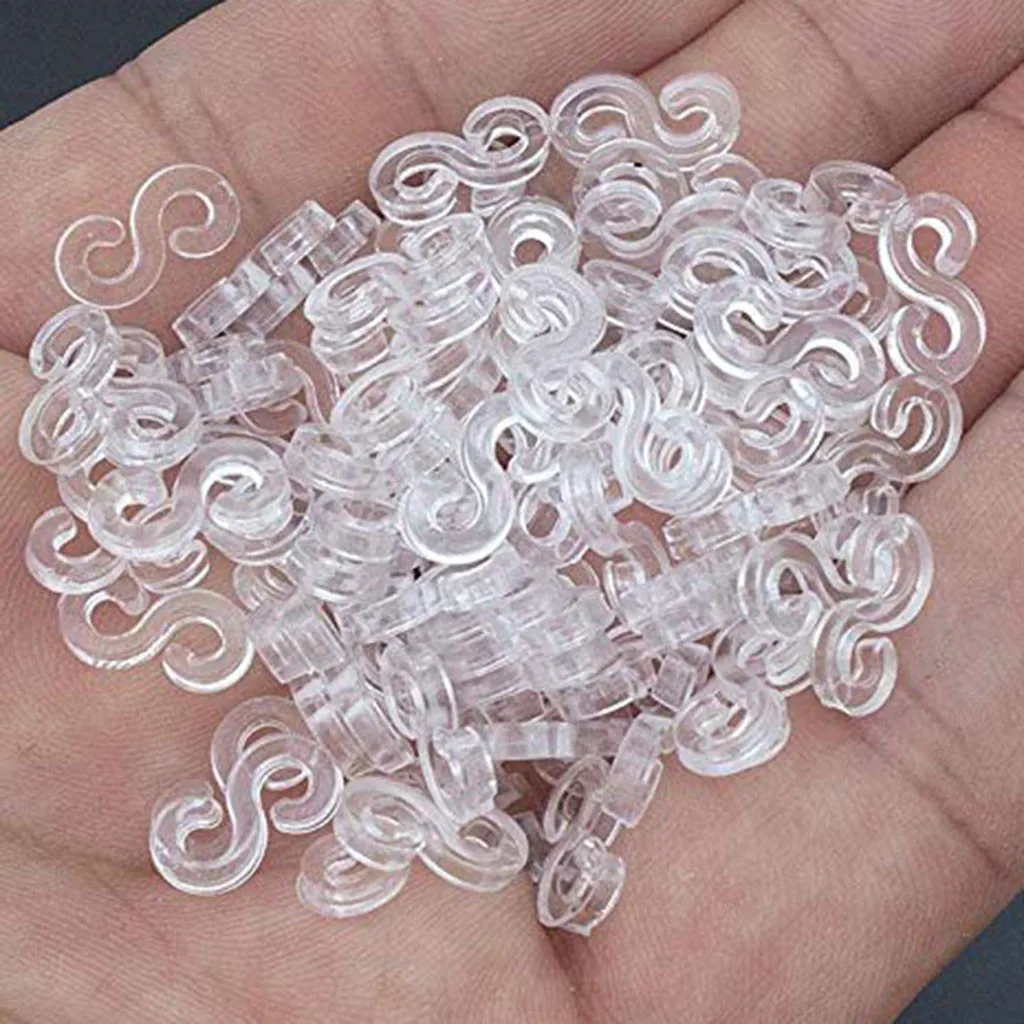 S Clip 300 Pcs Loom Rubber Band For DIY Bracelet Making Refill Kit Transparent S Clips New Charms Accessaries Tool Loom Bands