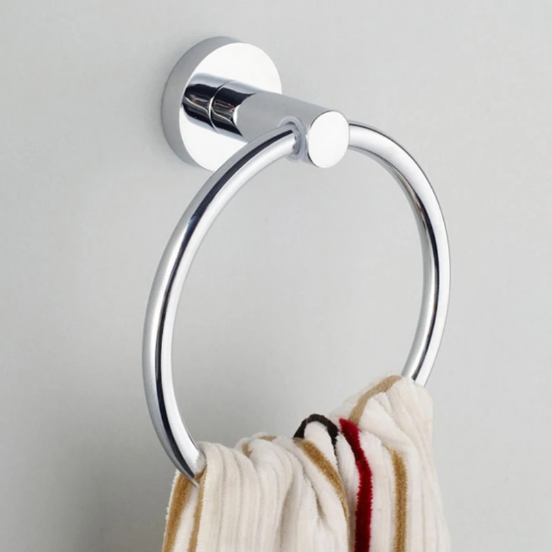 

1PC Stainless Steel Towel Ring Holder Hanger Chrome Wall Mounted Bathroom Home Hotel