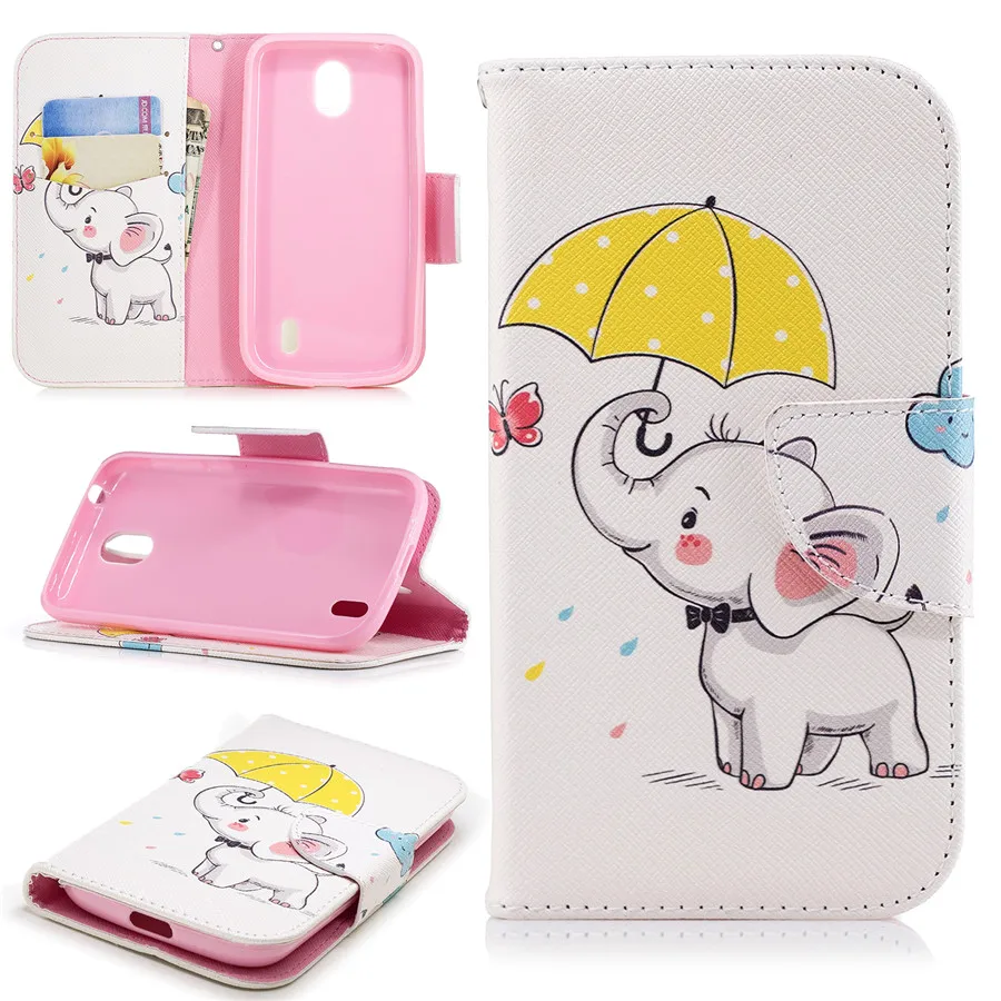 For NOKIA 1 2 3 5 elephant 3D Painted Protective Mobile Cover NOKIA 2.1 3.1 5.1 lovely Cartoon PU Leather Flip Phone Cases