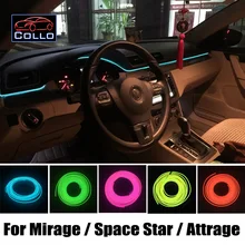 Для Mitsubishi Mirage/Space Star/Attrage/Mirage G4/Украшение автомобиля Холодный Свет Романтическая Атмосфера Лампа/EL Провода 9 М В набор