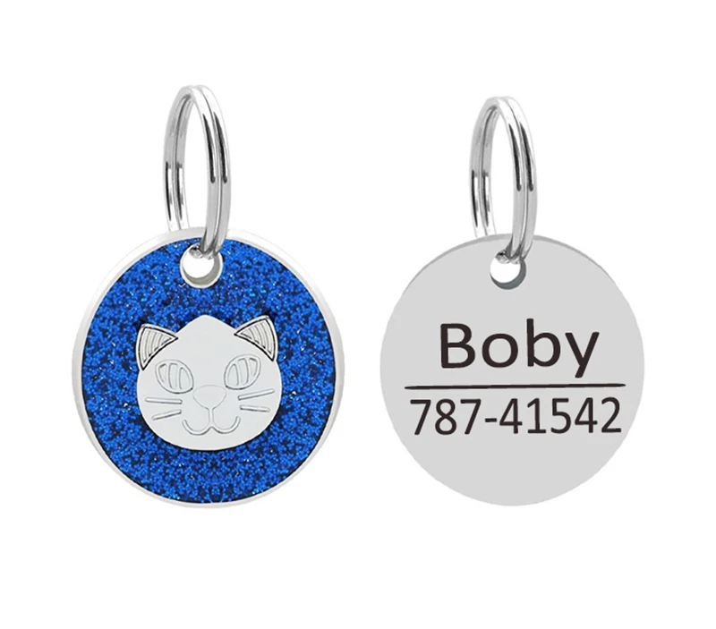 

Personalized Dog ID Tag Engraved Pet Name Tags Paw Print Customized Name Plate Dog Cats Kitten Accessories Pink Red Blue
