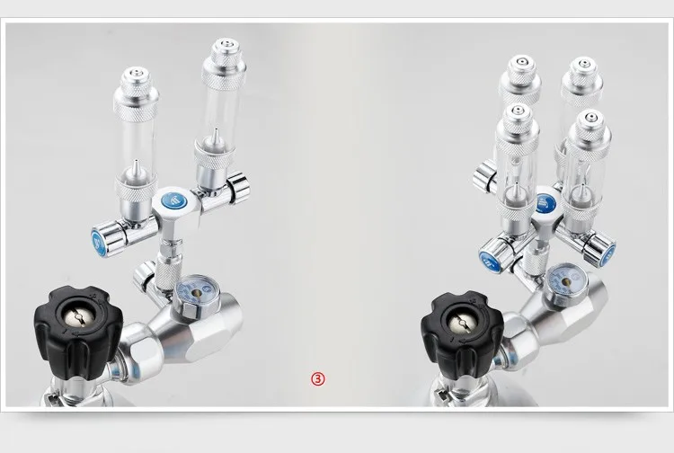 Высокого качества co2 сплитер 2/3/4/5/6 способов Выход с независимых игольчатый клапан регулятор для аквариум CO2 системы