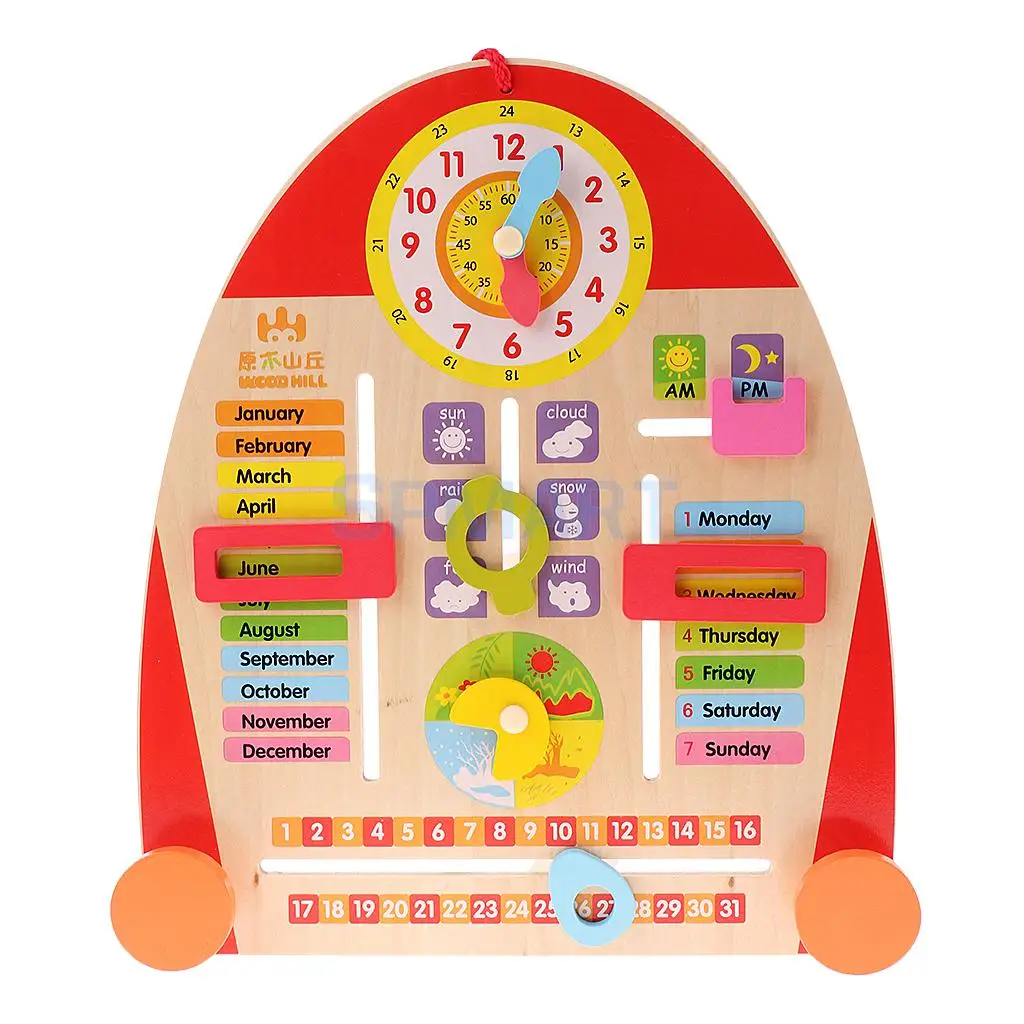 

Wooden Calendar Board Teaching Clock for Children Kids Early Education Puzzle Toy