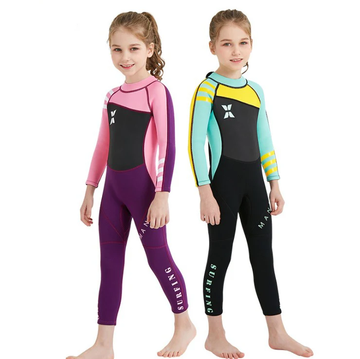 children diving suit 2,5mm neoprene wetsuit kids girls keep warm