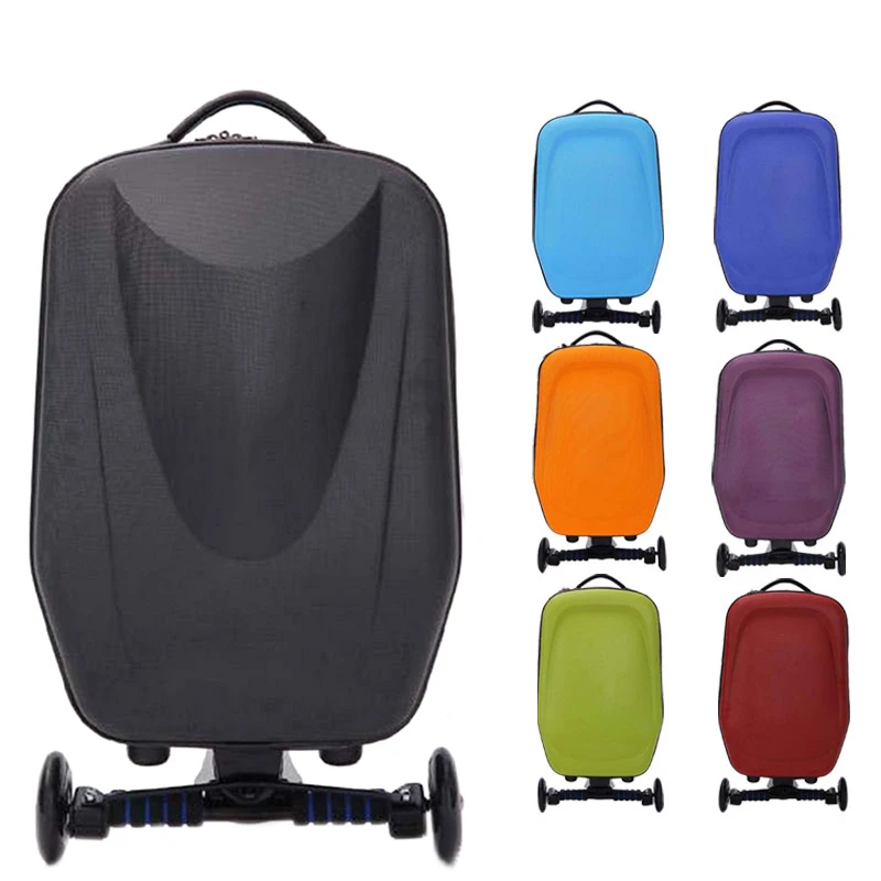 New 21inch Hard Shell Wheeled Wheels Scooter Luggage Suitcase with Skateboard for Travel Business WML99