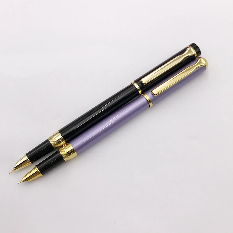 Fountain Pens Hooded Nib 0.38mm Extra Fine Nib Ink Pens for Writing Gold Clip Black Purple Metal Pens School Office Supplies Fountain Pens Hooded Nib 0.38mm Extra Fine Nib Ink Pens for Writing Gold Clip Black Purple Metal Pens School Office Supplies