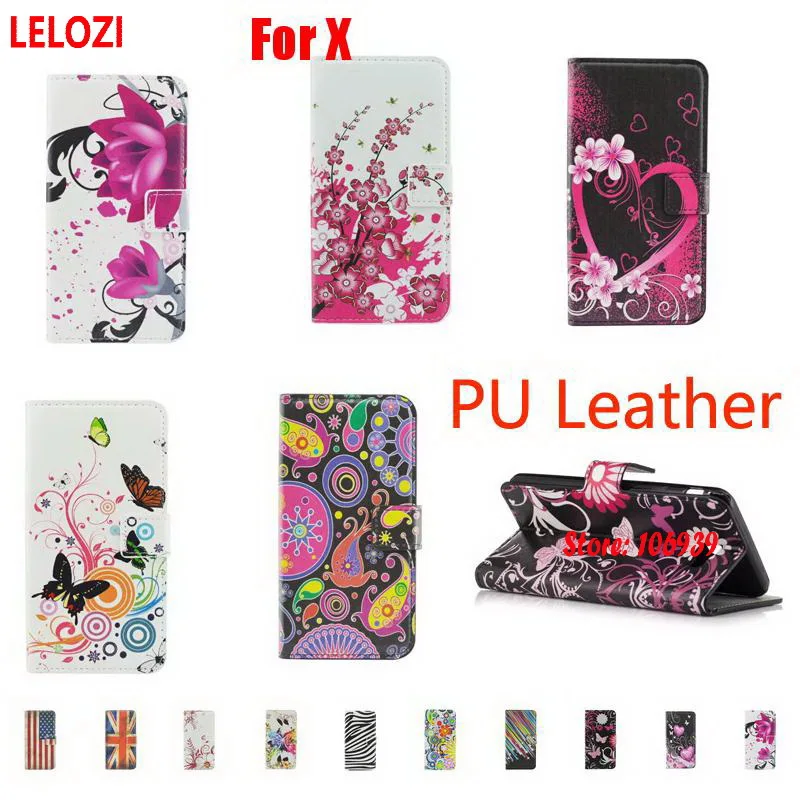LELOZI Painted PU Leather Flip Wallet Case Capinha Coque For Sony X F5122 Dualperia Dual Cute Vintage New Cheap Star Luxury | Мобильные