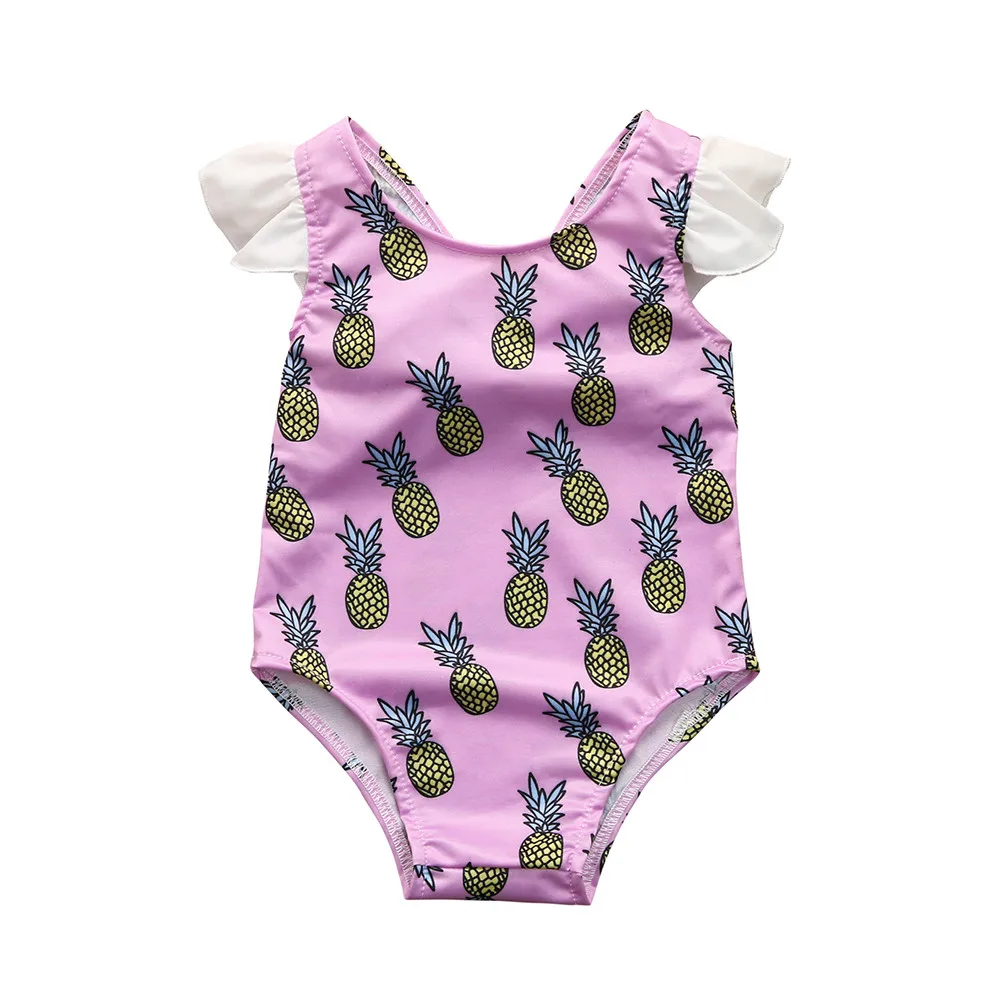 Summer Swimsuit Beachwear Swimming Infant Kids Baby Girls Pineapple