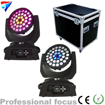 

Free Shipping 2pcs/Lot Flight Case Packing Zoom 36*18W RGBWA+UV 6in1 Wash Light Wash Light Dj Equipment Moving Head Light