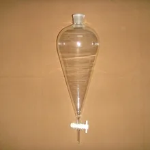 2000 мл, 24/29, стеклянная грушевидная делительная воронка, PTFE Stopcock, лабораторная воронка, форма груши