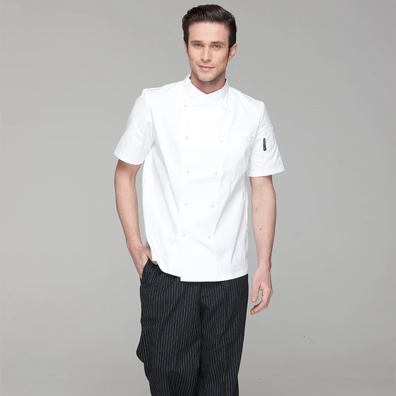

Checkedout double- breasted short sleeves chef jackets