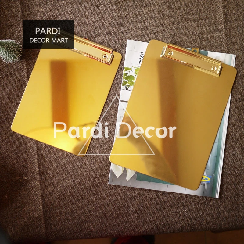 

Golden stainless steel writing board Drawing board clip study tools office tools 1pc/lot