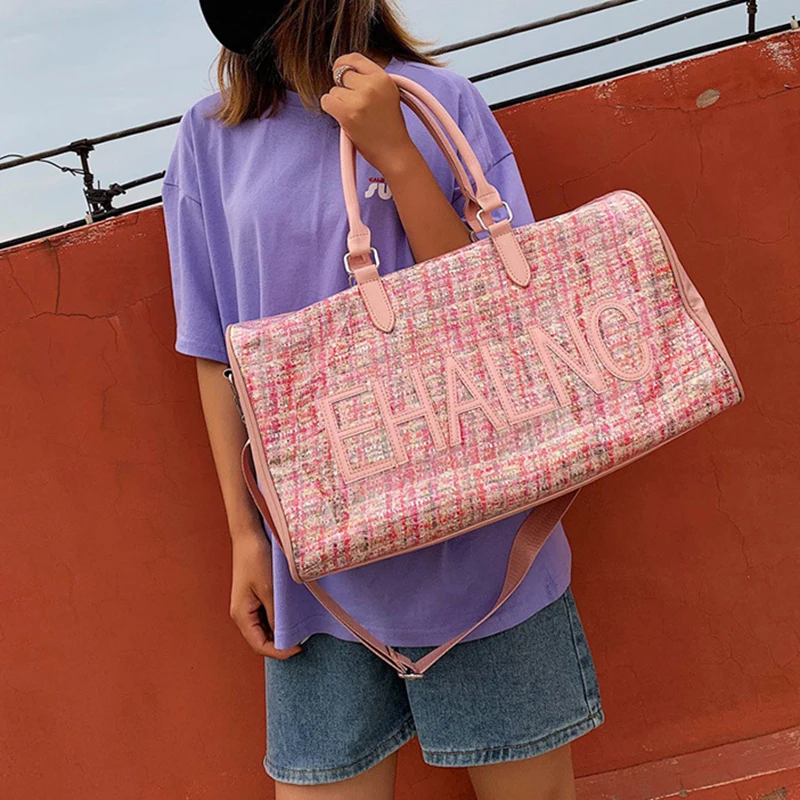 Новая дорожная сумка женские багажные сумки большой емкости Вещевой мешок водонепроницаемый сумка через плечо из ПУ материала выходные