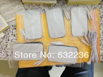 

freeshipping 10pcs/lot9*5CM Self Adhesive Large Electrodes pad +1pc DC 2.5MM 2 in 1 Head electrode wires /cable