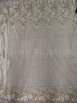 

5yards H-72315 glued glitter print african mesh tulle lace for wedding/evening dress/party
