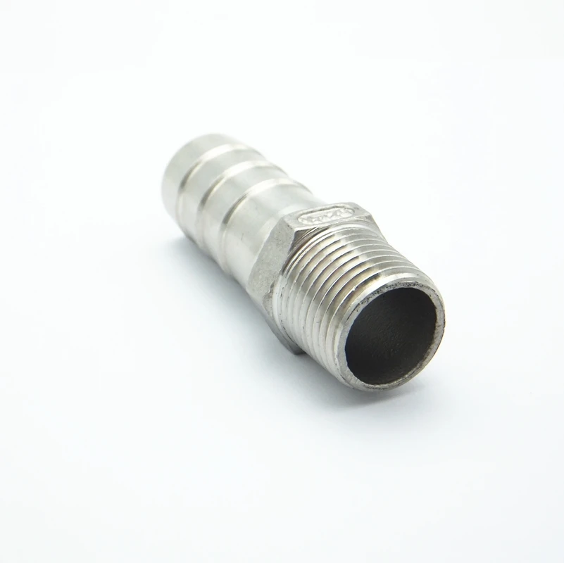1//4/"x6mm BSP Stainless Steel Threaded Pipe Fitting Barb Hose Tail Connector