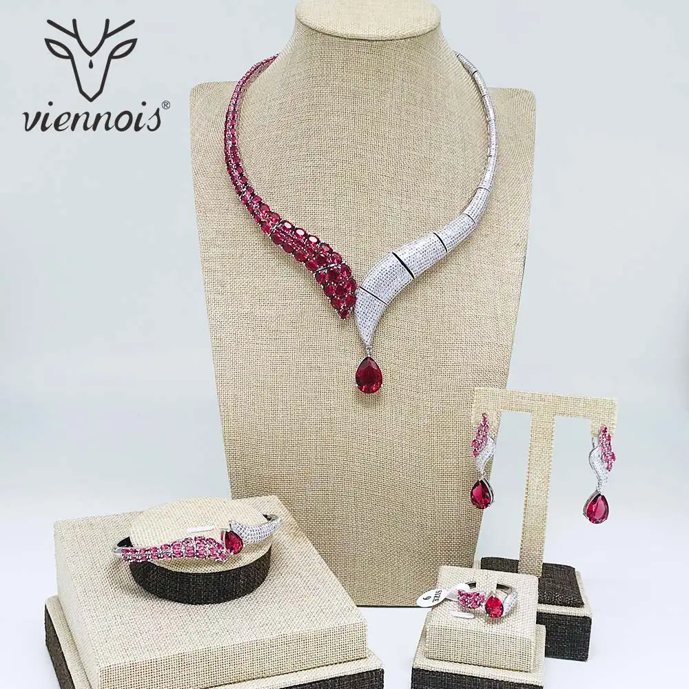 Женские вечерние сережки подвески Viennois серьги с кристаллами