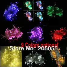 10 шт./партия, 10 м, 100LED, Сказочная гирлянда, Рождественская, ЕС, 220 В, с разъемом сзади, Штекерная вилка, разъем постоянного тока, X'MAS-статический, без вспышки