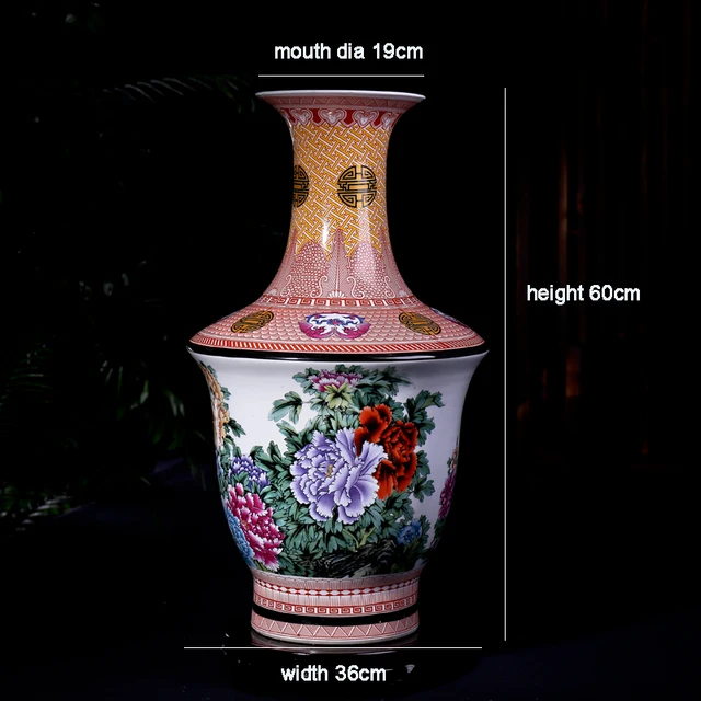 Classical Jingdezhen Ceramics Large Floor Vases Colored Enamel Bridal Chamber Decorates Sitting Room Furnishing Art 2