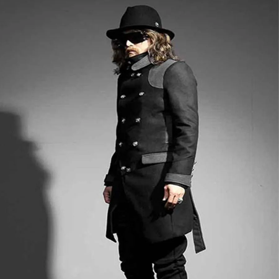 Plus Size ! S XXL men's clothing winter overcoat fashion patchwork