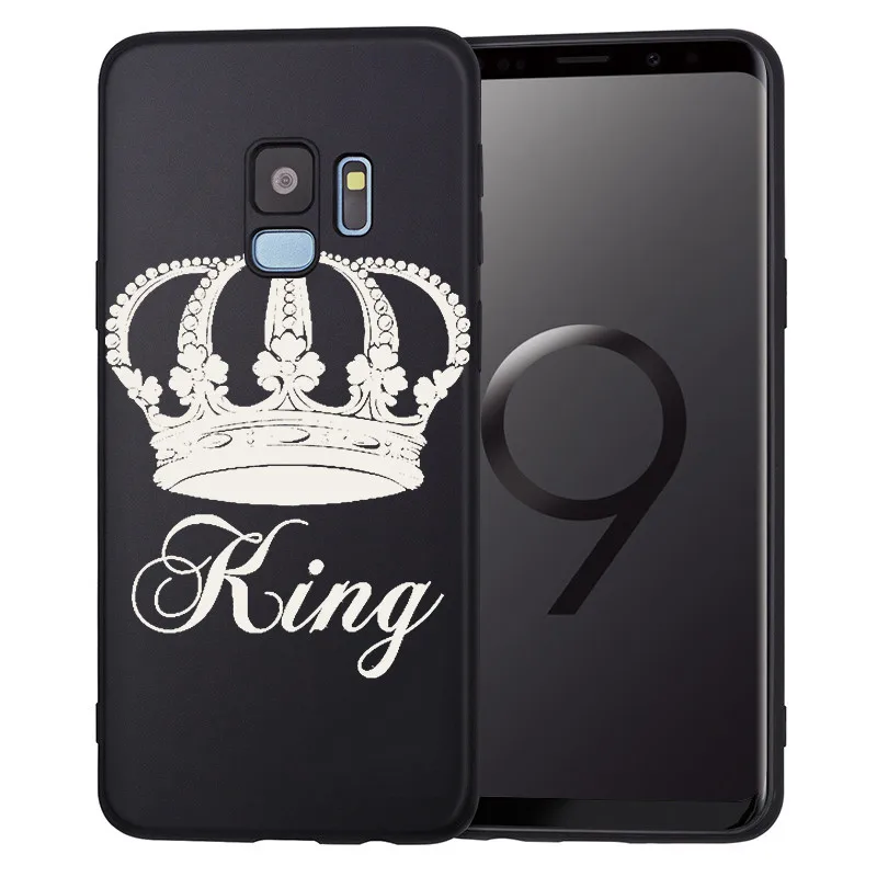 king Queen Crown DIY For Samsung Galaxy S6 S7 Edge S8 S9 S10 Plus Lite Note 8 9 A20 A30 A40 A50 A70 phone Case Cover Coque Etui