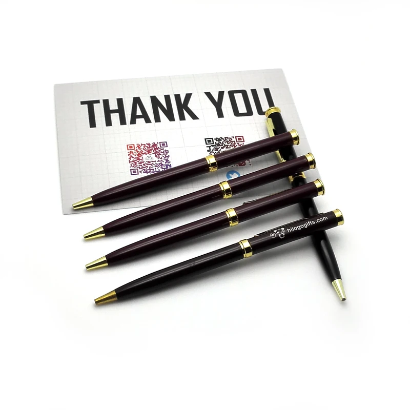 

2015 new gel pen set kawaii 16g/pc brown gold color metal ball roller pens 10pcs a lot customized with personalized logo text