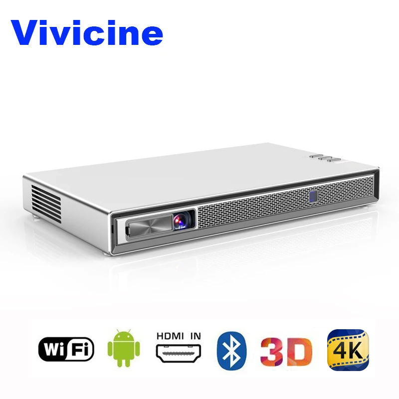 Vivicine T5 4k мини-проектор, Android 6,0 Bluetooth 4,2, 4000 мАч батарея, умный HDMI USB PC игровой мобильный проектор Vivicine T5 4k мини-проектор, Android 6,0 Bluetooth 4,2, 4000 мАч батарея, умный HDMI USB PC игровой мобильный проектор