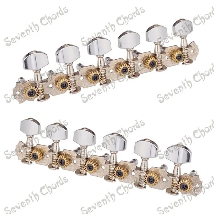 

A set 6R6L Chrome StrIng Tuners Tuning Pegs Keys Machine Heads for 12 StrIng Guitar With Metal Buttons