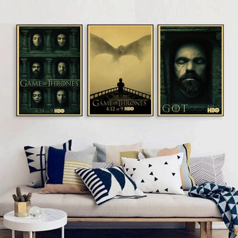 

Vintage Paper Retro anime poster Game of Thrones Posters poster Vintage Home Wall sticker Decor