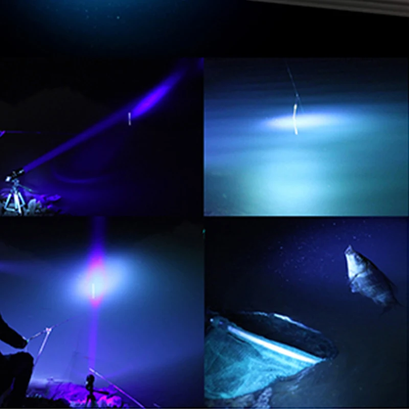  4 Color Fishing Light Led Flashlight Torch Portable Powerful Fishing Lamp USB Rechargeable Searchli - 32993594514