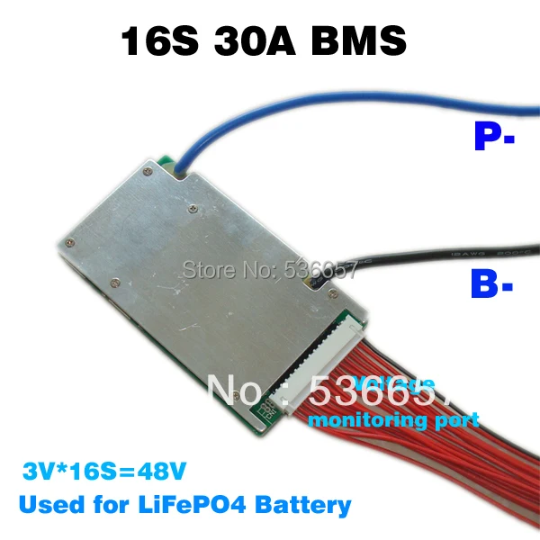 Бесплатная доставка Аккумулятор LiFePO4 16S 48 В BMS PCM 51 2 в (16S * 3 в) PCB аккумулятор с