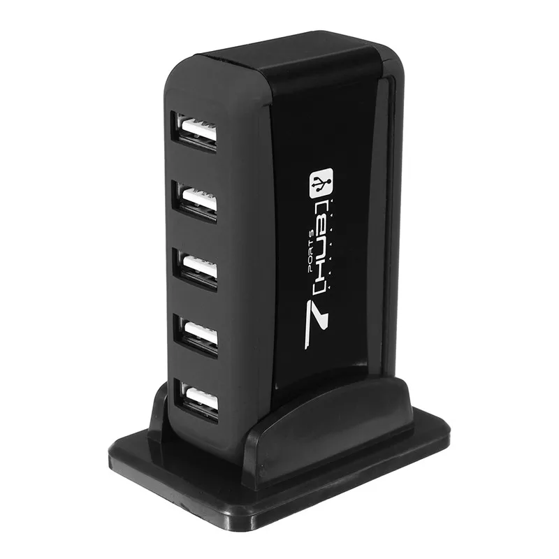 Spuer скорость 7 порты и разъёмы USB Hub 2,0 зарядное устройство стол Multi USB hub-разветвитель AC адаптеры питания США/ЕС для Raspberry Pi портативных ПК