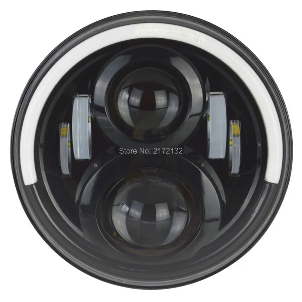 

1pcs New 50W headlight led motorcycle free shipping 7 inch amber ring 7" Led Headlights Angel Eyes