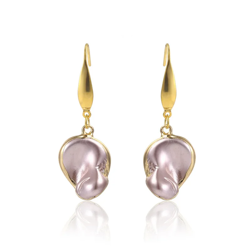 Титановые стальные серьги, нерегулярные серьги-гвоздики с камнем, золото, женские, модные ювелирные изделия оптом