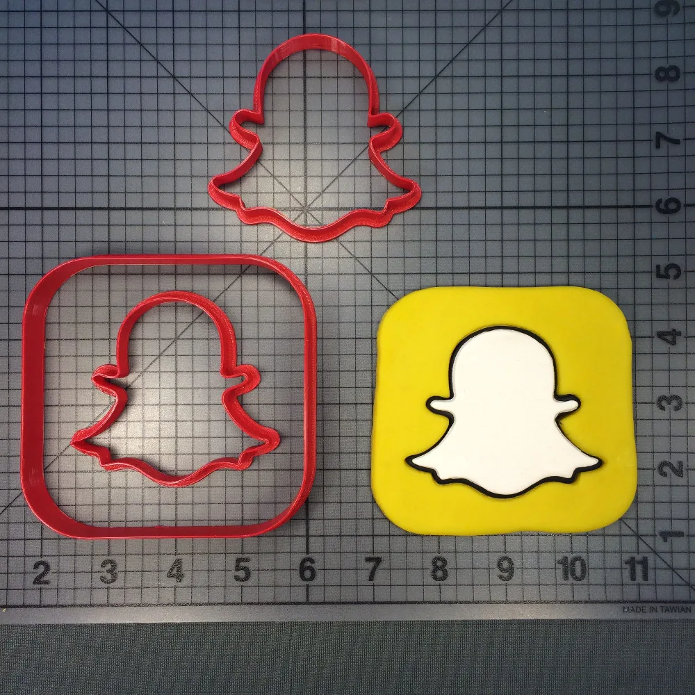

Snapchat Logo Cookie Cutter Set Custom Made 3D Printed Application Fondant Cupcake Cutter Baking Accessories Cookie Molds