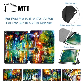 

MTT Tablet Case For iPad Air 10.5 inch 2019 Release Soft TPU PU Leather Fold Smart Cover for iPad Pro 10.5'' With Pencil Holder