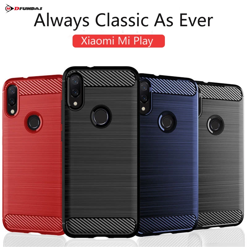 Чехол для Xiaomi Mi Play чехлы Xiomi Ksiomi задняя крышка Мягкий силикон углеродное волокно