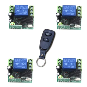 

RF Wireless DC 12V Mini Remote Control Switch 1CH 4pcs Receiver & 1pcs Transmitter Light Switch Relay Smart House 315/433mhz